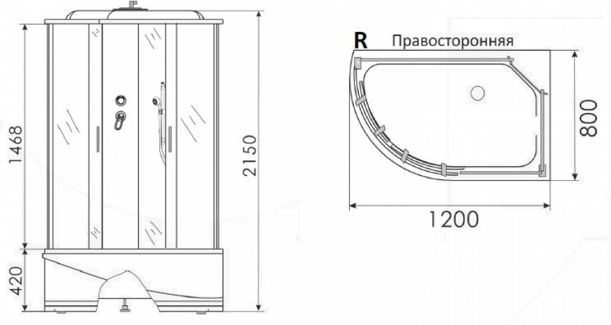 Душевая кабина Erlit ER3512TPR-C3-RUS